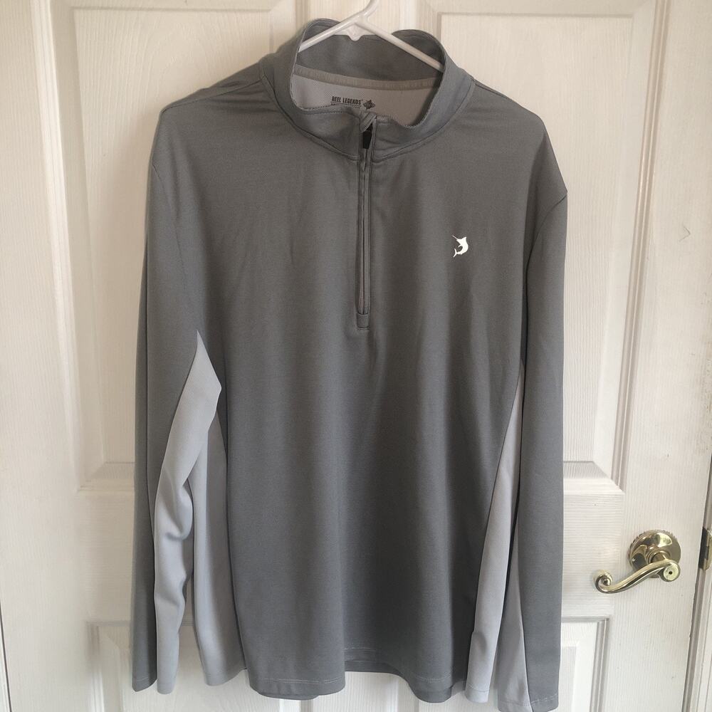 Reel Legends Men's XL Performance 1/4 Zip Pullover long sleeve colorblock Gray